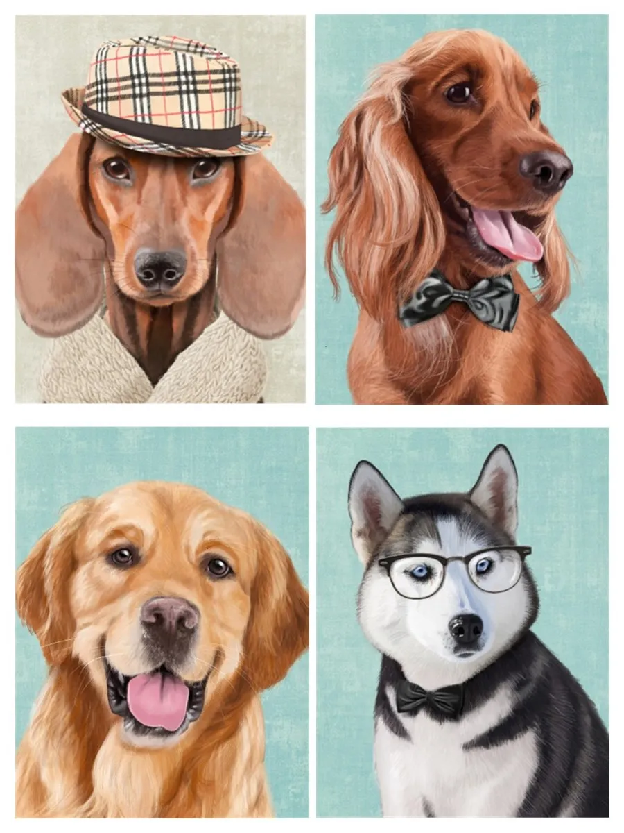 5D DIY Алмазная картина модная собака вышивка крестиком животная Вышивка Полный