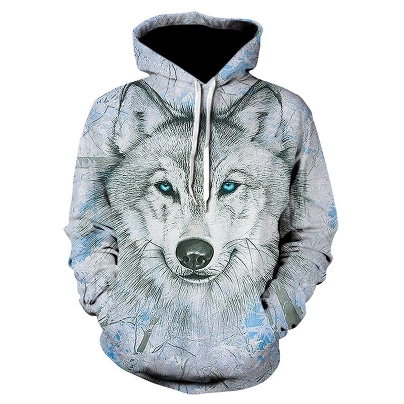 

New Wolf 3D printed hoodie men Wolf animal hoodie sweatshirt fashion Harajuku jacket brand clothes