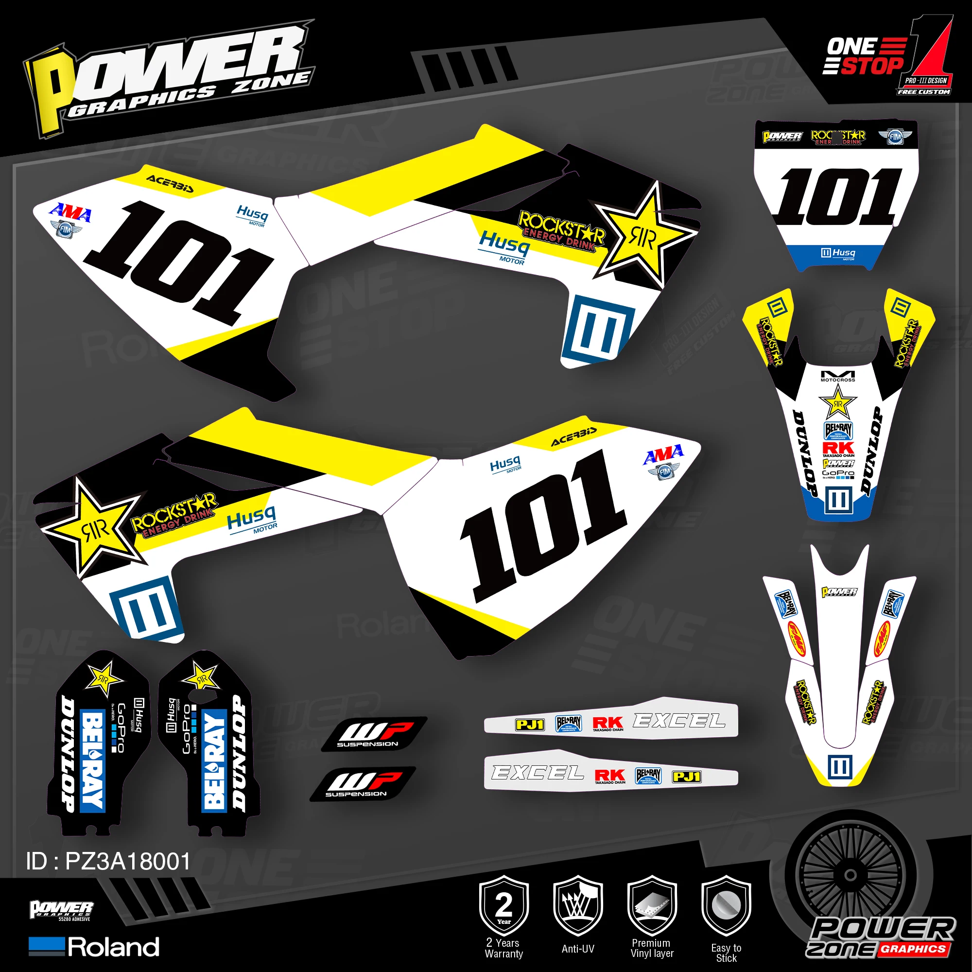 PowerZone Custom Team Graphics Decals Stickers Kit For Husqvarna Decal TC 85 2018 2019 2020 01 | Автомобили и мотоциклы
