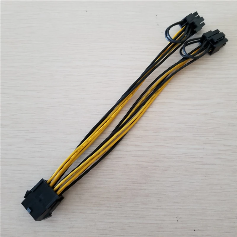 CPU 8pin Female to dual PCI-E PCI Express 8p (6 + 2 pin) Мужской кабель питания 18AWG провод для видеокарты