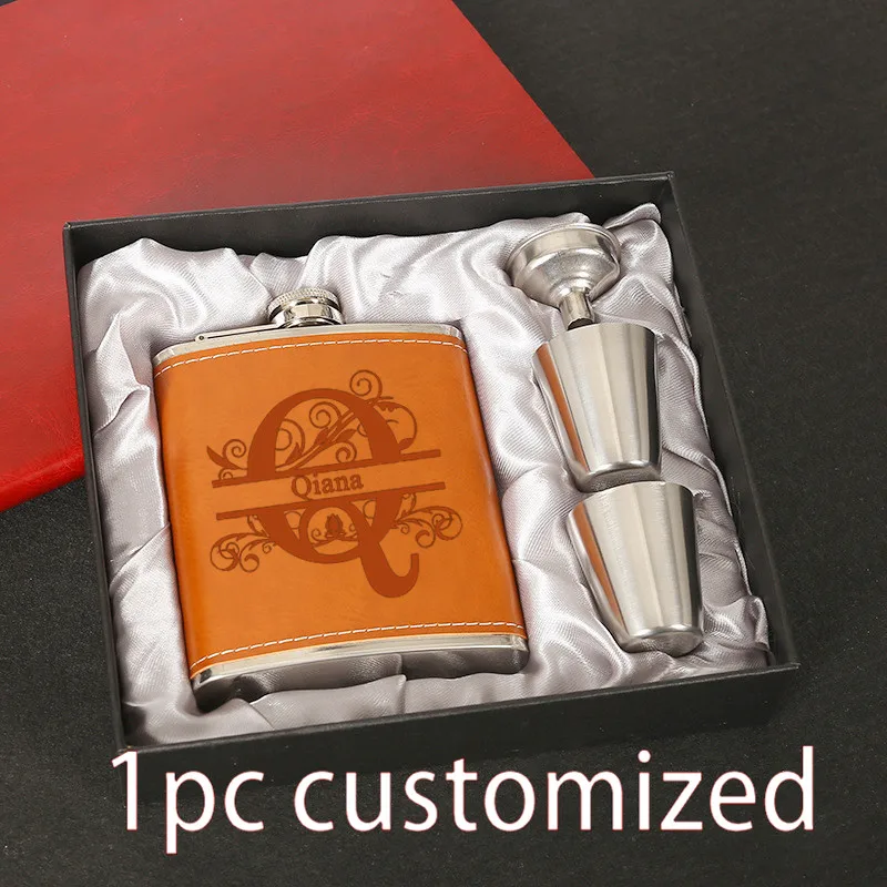 Колбы с индивидуальной гравировкой на заказ 7 унций наборы колб из нержавеющей