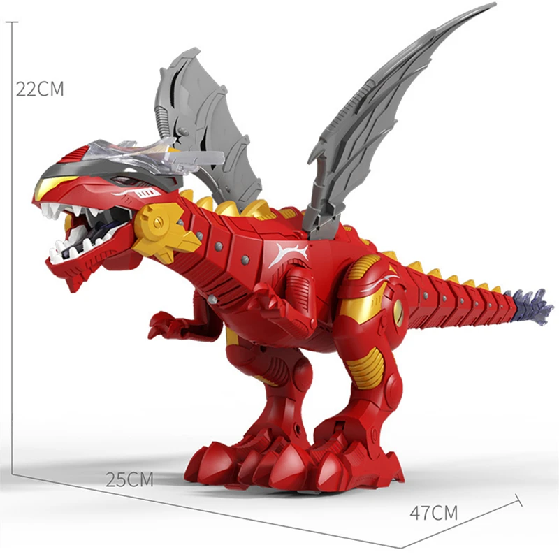 Электрический ходящий Динозавр Дракон механический робот освещение крылья