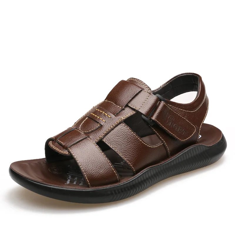 

Men's Sandals Men's Summer New Men's Casual Beach Shoes Slippers Thick Bottom Shoes Tide Leather Mens Sandals Summer Sandal