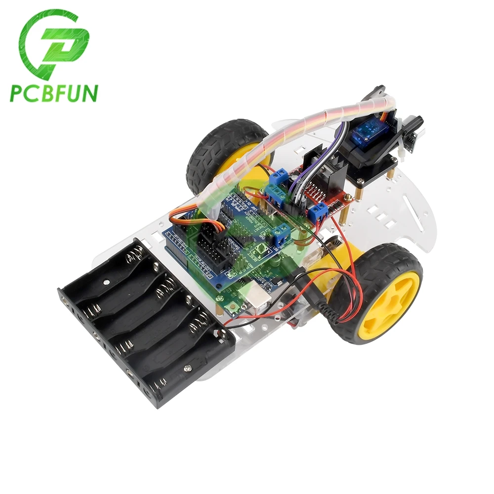 2WD Smart Car Kit Avoidance Tracking Motor Robot Chassis Speed Encoder Battery Ultrasonic Module For Arduino | Электронные