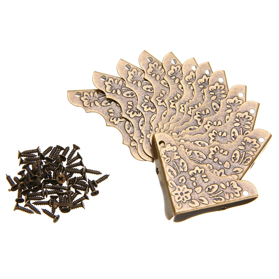 12 шт. антикварная угловая ножка для ювелирных изделий Деревянный чехол коробка