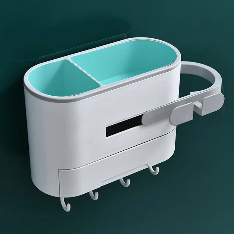 

Bathroom Multi-function Non-punch Rack with Hook Hair Dryer Rack Bathroom Received Small items Storage Box