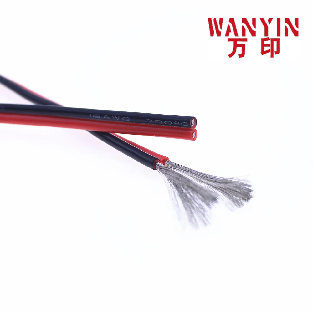 Высококачественный 2 жильный силиконовый провод 12AWG 14AWG 16AWG18awg 20AWG мягкий кабель