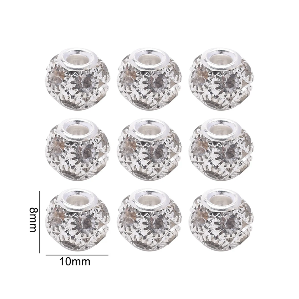 

5PCS/lot large hole 10mm drill ball solder ball bracelet necklace loose beads metal DIY handmade jewelry accessories