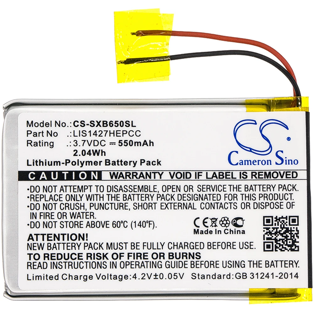 

Cameron Sino 3.7V/550mA 1-756-920-31,1-756-920-32,LIS1427HEPCC Battery for Sony MDR-XB650BT,MDR-XB950B1,MDR-XB950BT