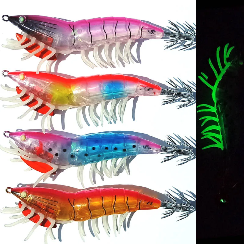 Lumious мягкие ножки осьминог джиг кальмар приманки светятся в темноте рыболовные