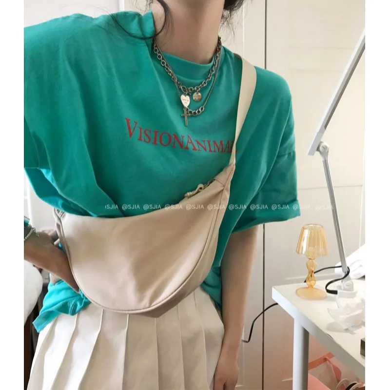 Женская футболка с коротким рукавом Новинка лета 2021 свободная универсальная