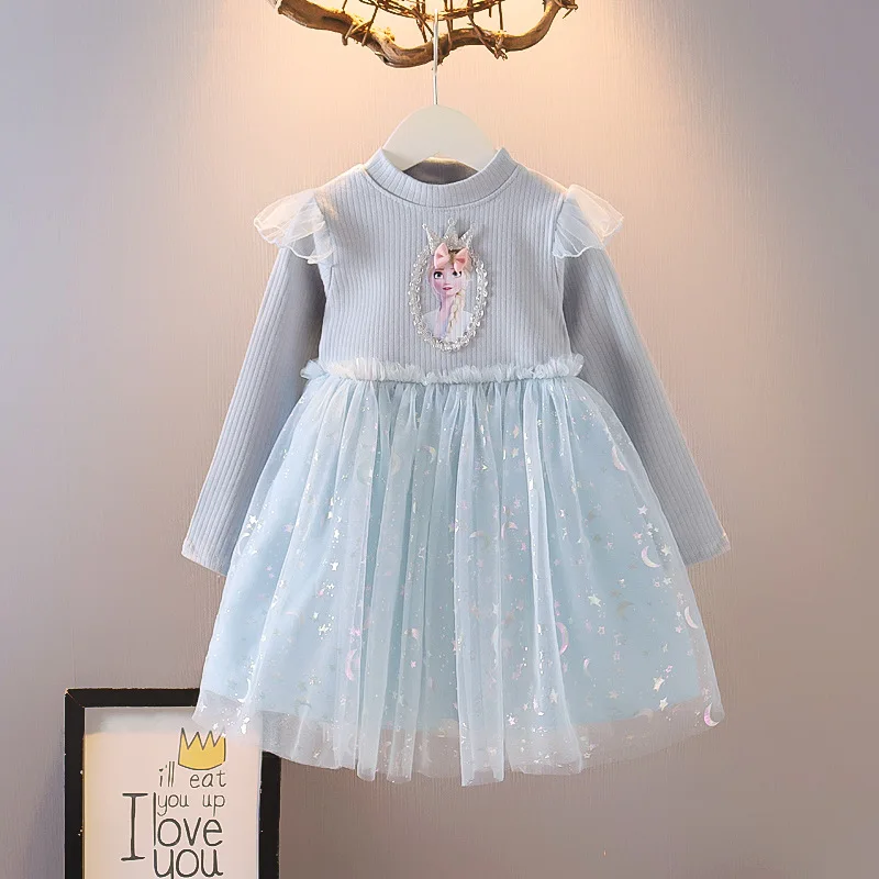 Платье-пачка для девочек с мультяшным принтом Эльзы | Детская одежда и обувь