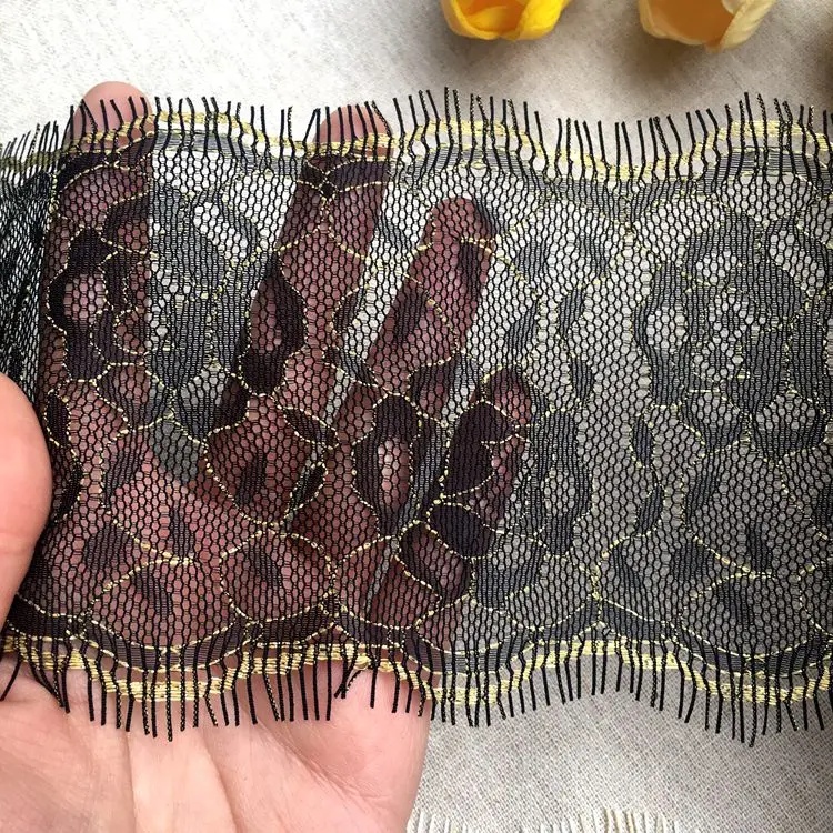 6 метров = 1 лот ширина 11 см! Высококачественное изящное Золотое кружево для