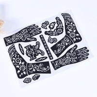 1pc arm leg feet tattoo stencils temporary decal body art template india henna hollow drawing kit diy face paints painting tool