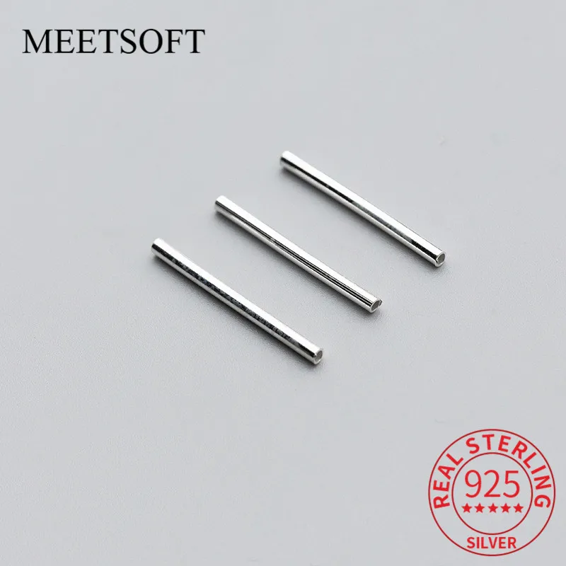 

5 шт./партия, блестящие длинные бусины из серебра 925 пробы