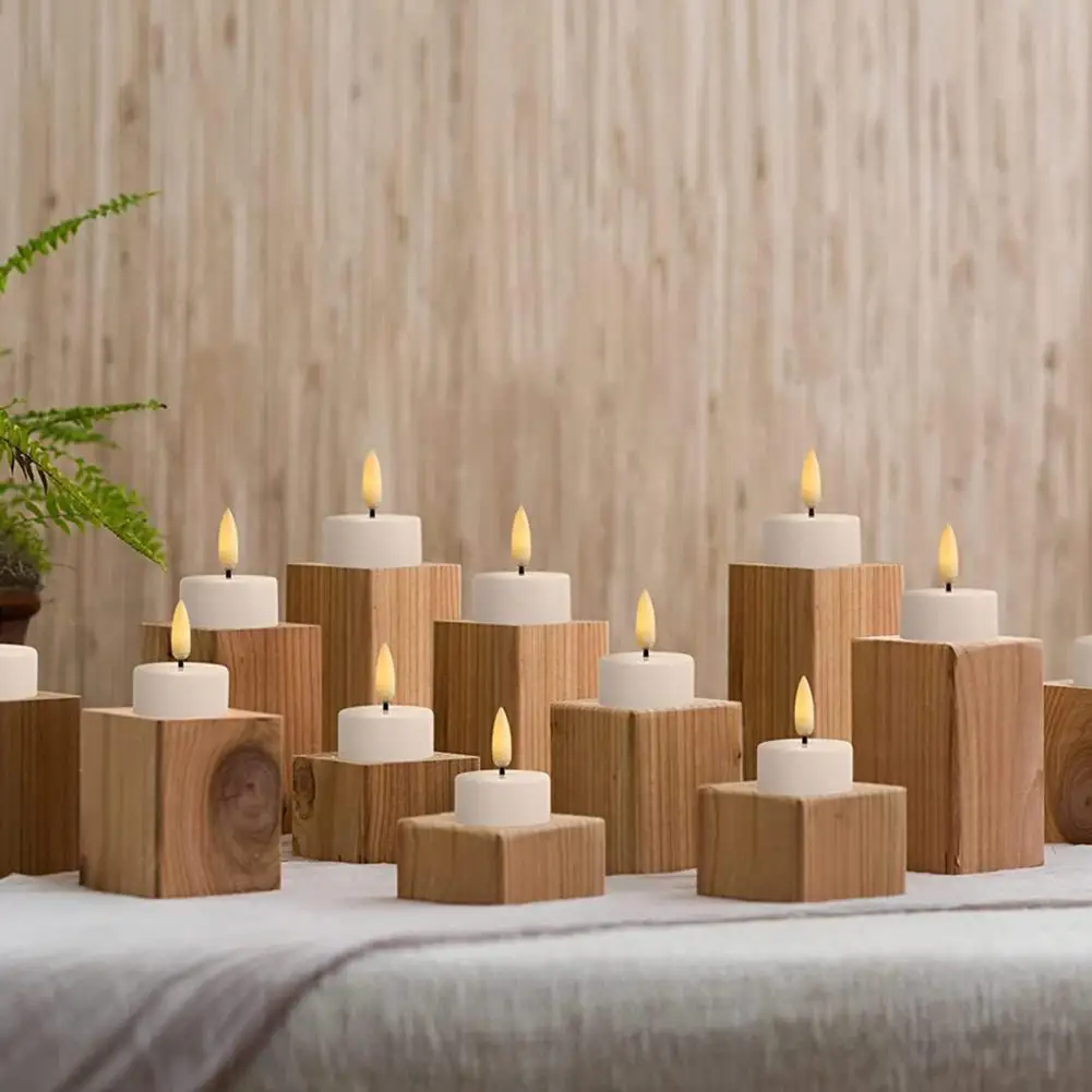 12 шт. новых реалистичных светодиодных свечей из пластика практичная