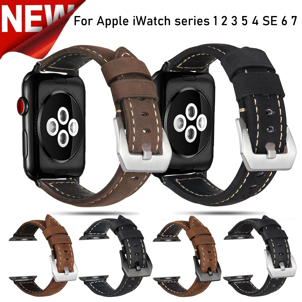 

Ремешок кожаный для Apple watch band 44 мм 40 мм 42 мм 38 мм 44 мм, Женские аксессуары для смарт-часов, браслет для iWatch 3 4 5 SE 6 7