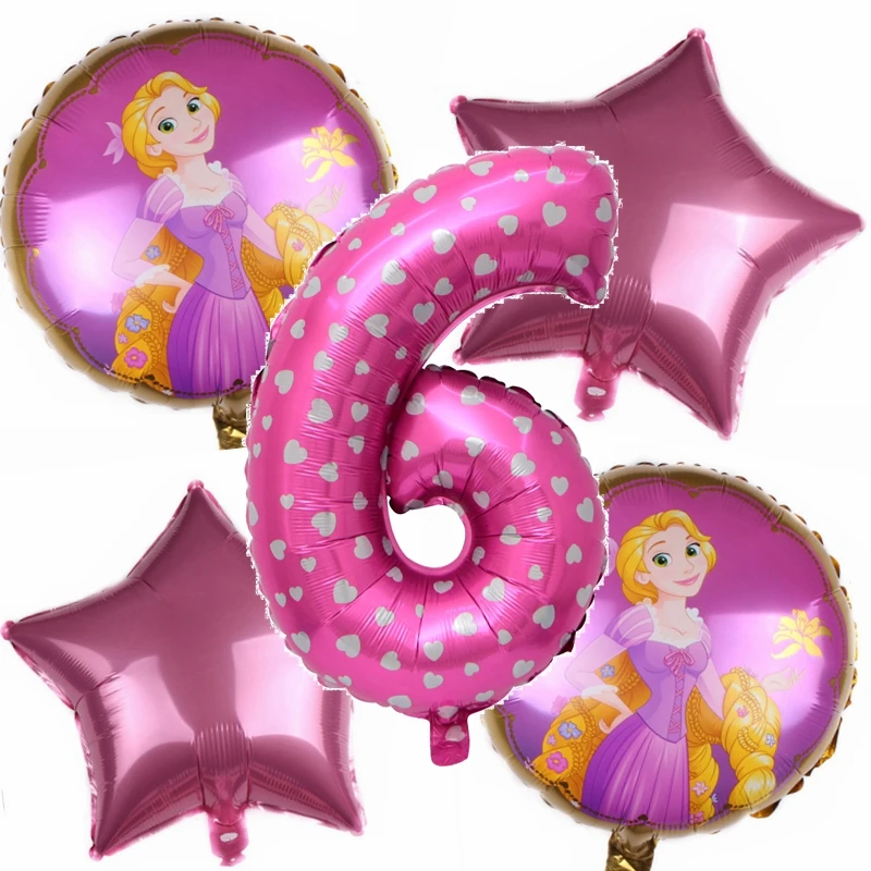 Набор розовых цифровых воздушных шаров комплект из 5 предметов для детского дня