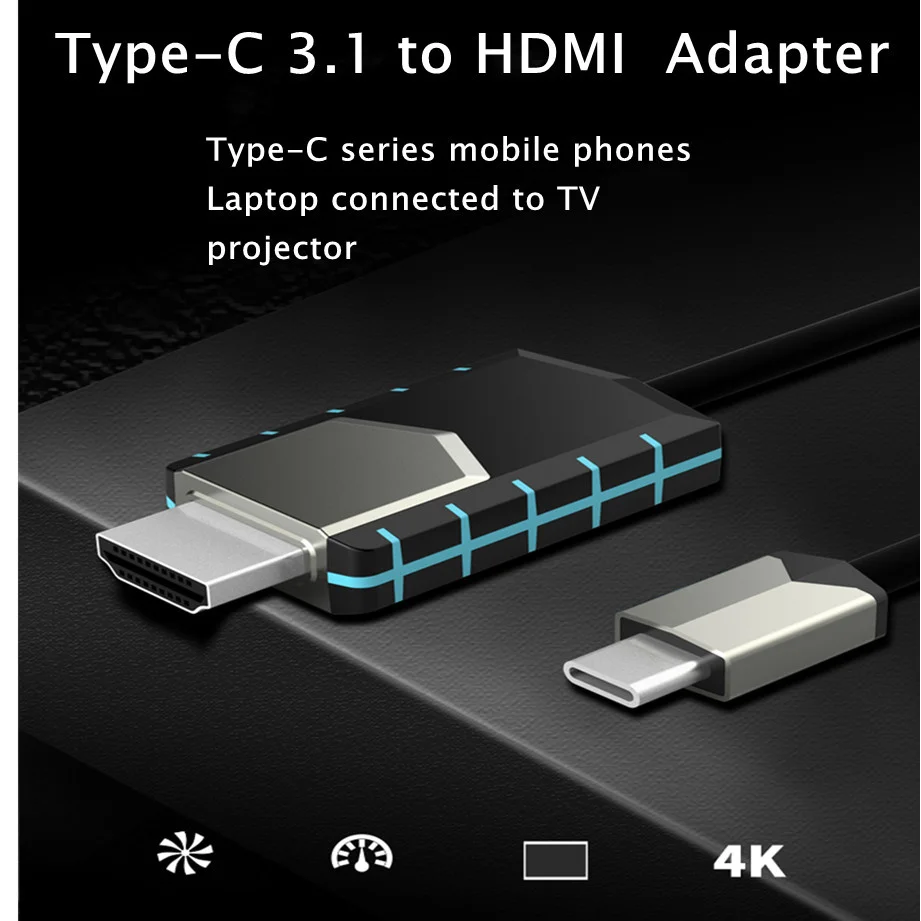 USB C к HDMI-совместимый адаптер 4K 30 Гц кабель Type HDMI для MacBook Samsung S10 Huawei Mate P20 Pro Type-C