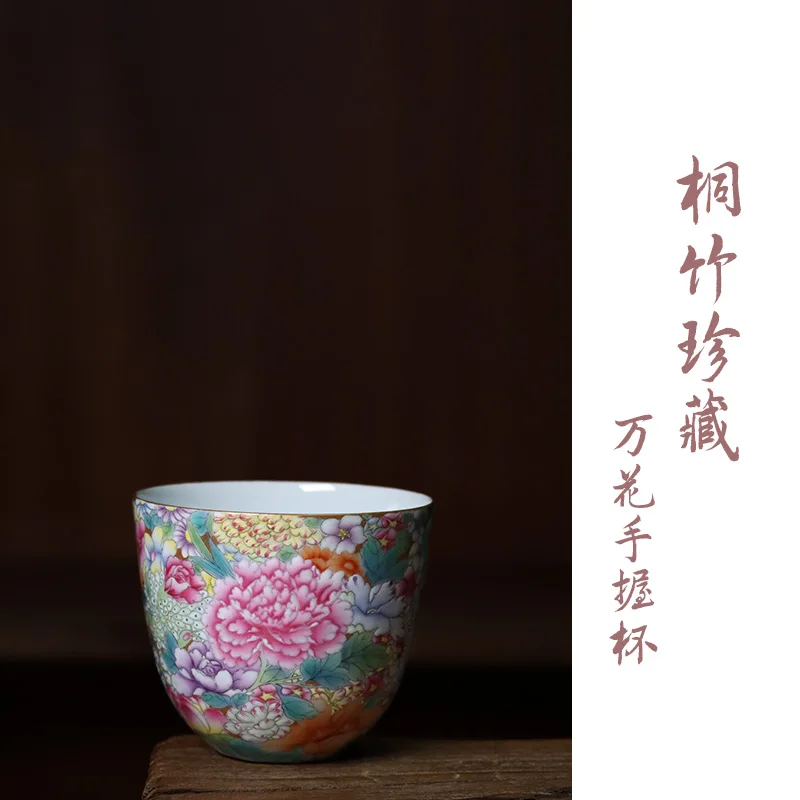TongZhu collection on the glaze taza de flores de color en la mano-0