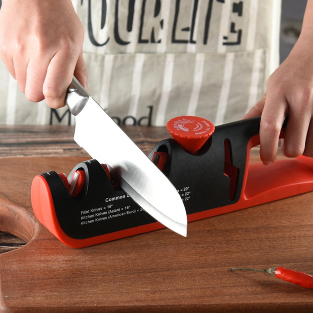 4 Stages Professional Kitchen Sharpener Angle Adjustable Knife Multifunction Sharpening Stone Grinder | Дом и сад