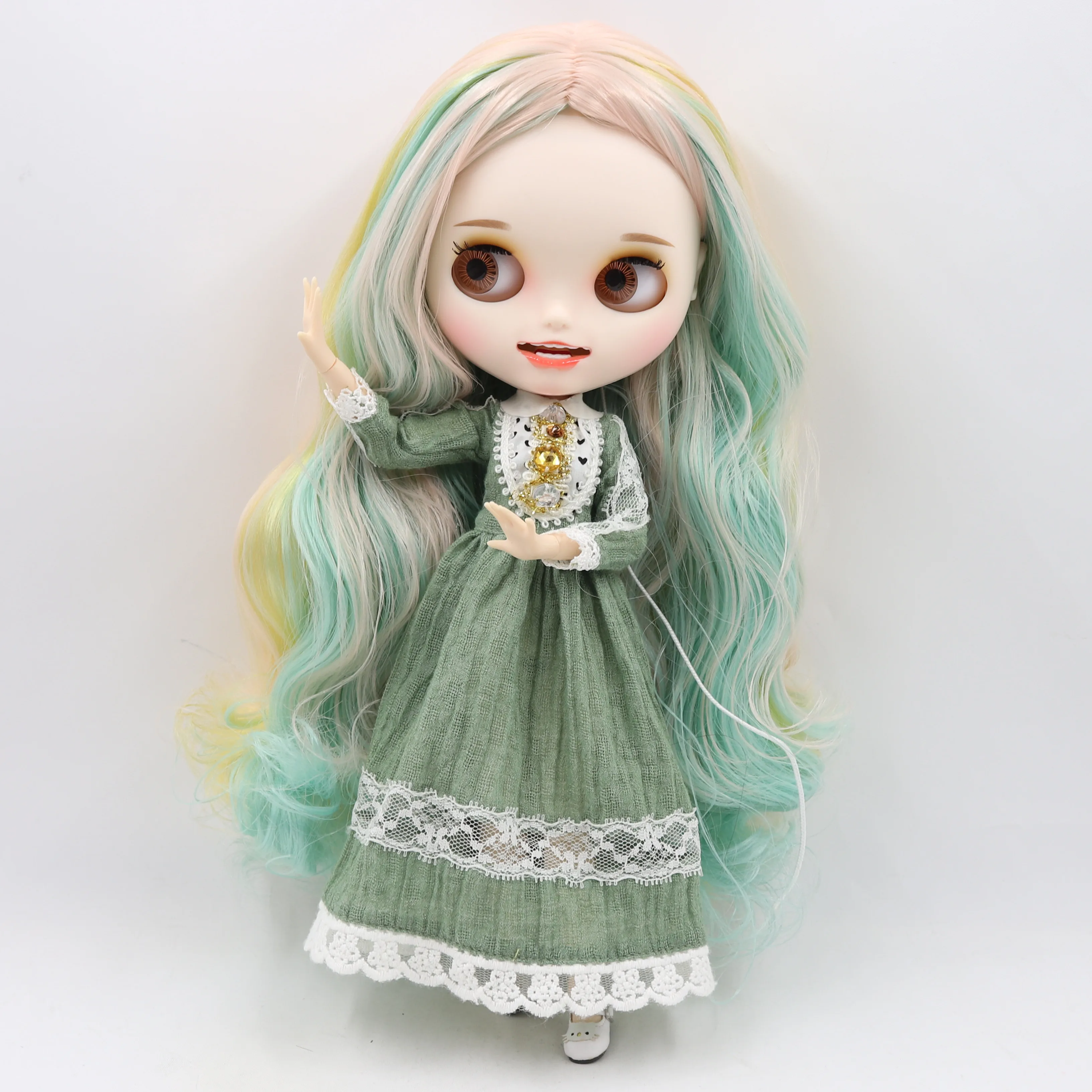 Кукла Blyth ICY DBS с белой кожей резные губы открытым ртом матовая под заказ цвет