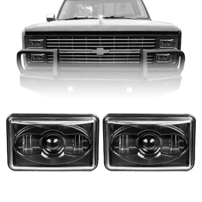 1 пара 20/40 Вт внедорожные 4x6 дюймовые квадратные светодиодные фары для грузовиков