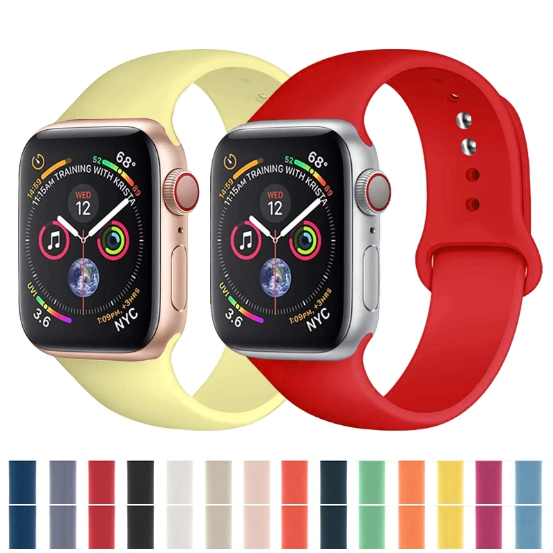 Спортивный силиконовый ремешок для Apple Watch Band 42 мм 38 браслет Iwatch Correa Pulseira 44 мм/40