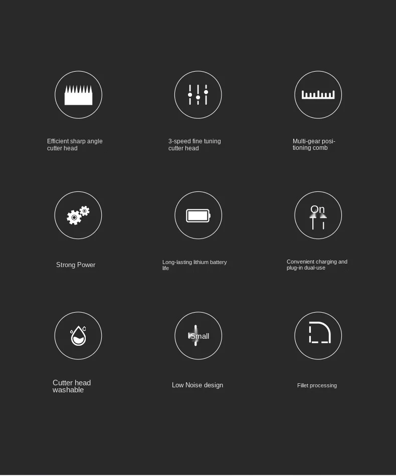 

Electric Hair Clipper for Men Professional Hair Trimmer USB Rechargeable Hair Cutter for Men Adult Razor