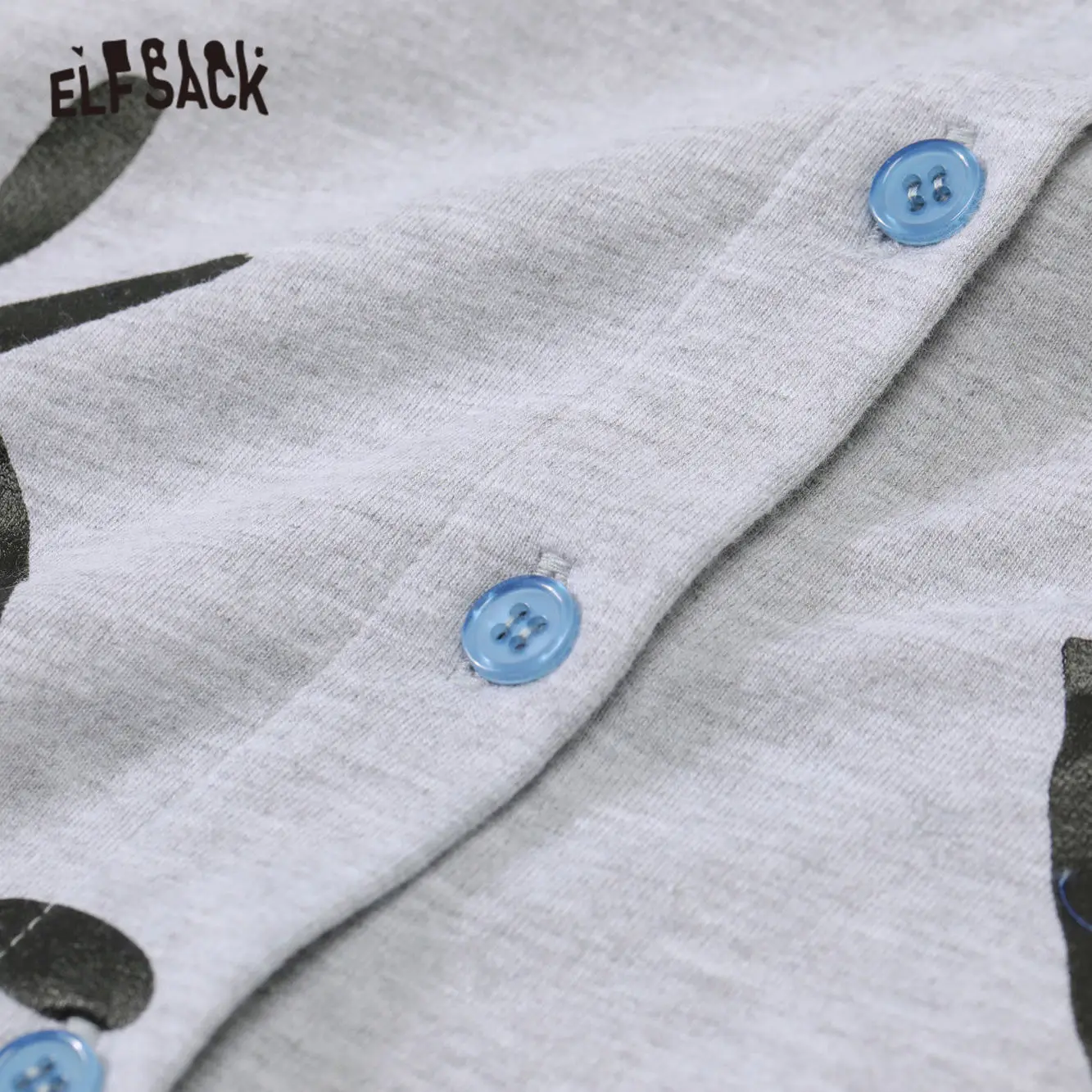 Женский джинсовый комбинезон ELFSACK синий/серый повседневный с цветными блоками и