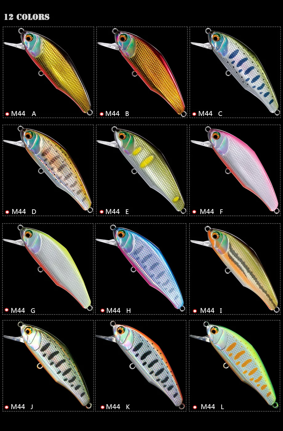 Bassland 45s max мы собрали воедино опускается на дно Minnow приманки для ловли рыбы, 44 мм 3,5 г форель, щука, искусственная приманка жесткая приманка 12 Цветов рыболовные снасти