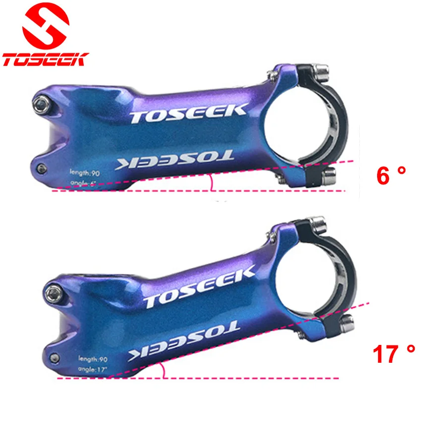 

TOSEEK MTB дорожный велосипед сине-фиолетовый градиент стволовых рулевая колонка велосипеда 6/17 градусов велосипедный вынос руля 31,8 мм велосипе...
