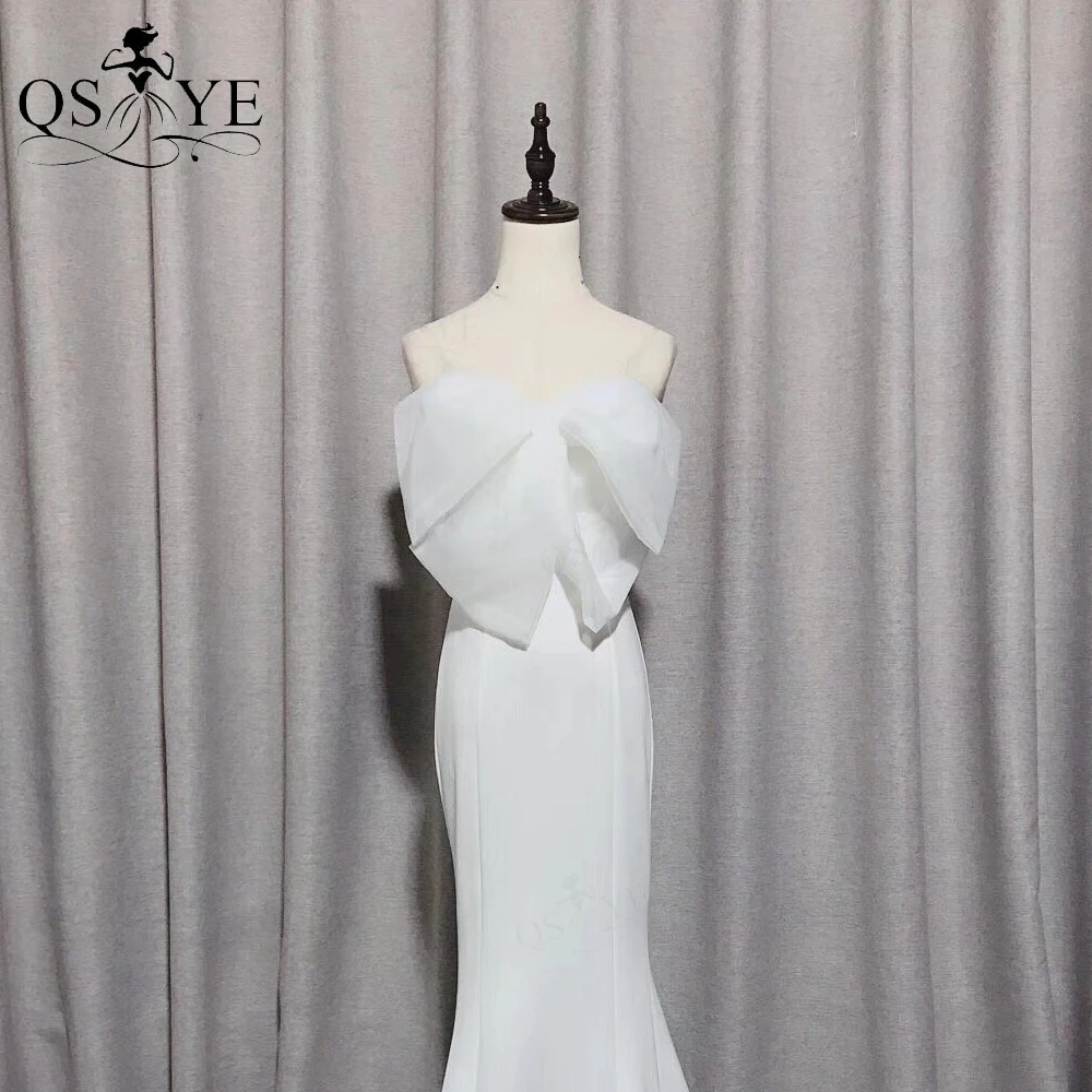 Пикантные прозрачные блестки большой бант Узел белое вечернее платье Русалка с