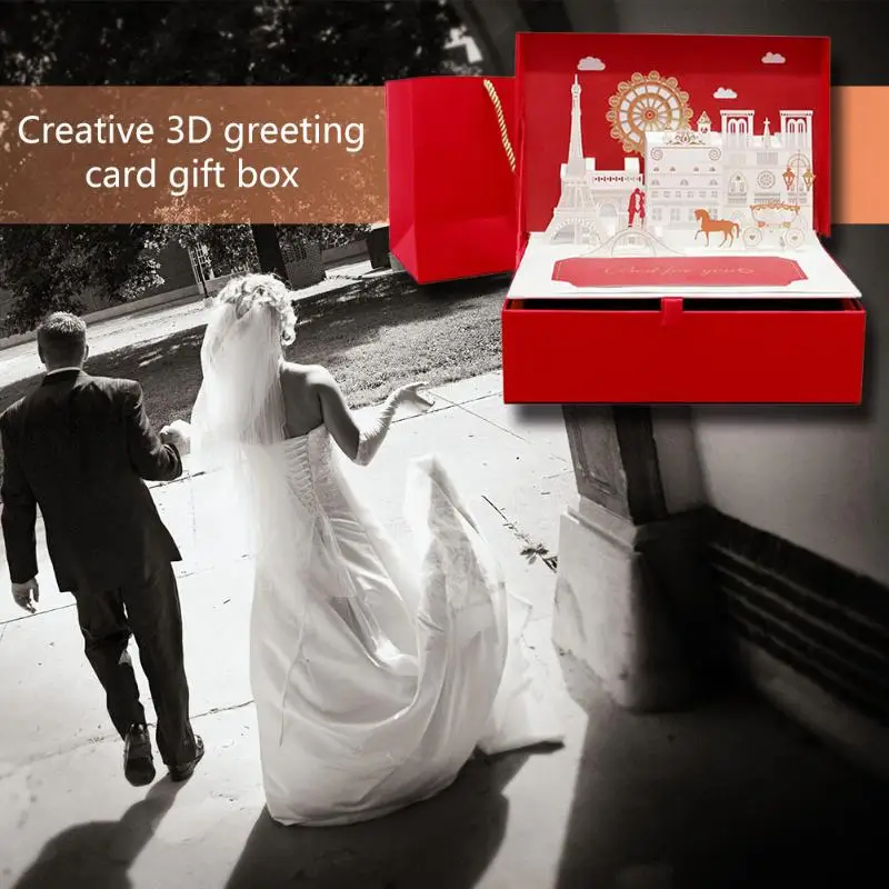 Нежная история любви 3D подарочная коробка всплывающие легкие поздравительные