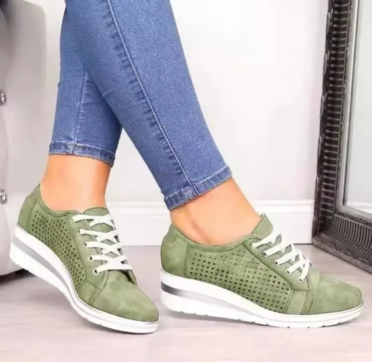 

2021 Women Casual Flats Shoes Female Hollow Breathable Mesh Summer Women's Sneakers Ladies Sneakers Woman Fashion Shoes
