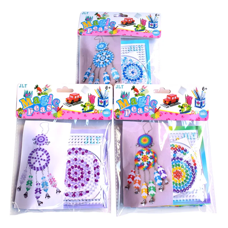 

2021Dream Catcher Windbell 5mm Hama Beads Set With Templates Accessories For Kids DIY 3D Puzzle Educational Toys Mid Fuse Beads
