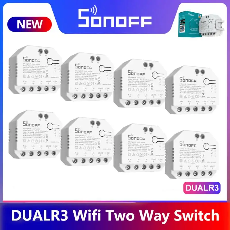 

SONOFF DUAL R3 Dual Relay Module Wifi DIY MINI Switch Two Way Power Metering 2 Gang/ Way Switch Timing Smart Home Via EWeLink