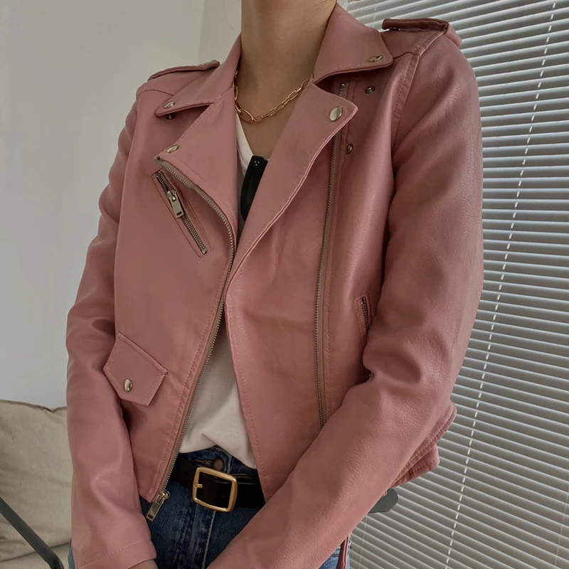 Новинка осени 2020 женская короткая куртка из искусственной кожи Женская Базовая
