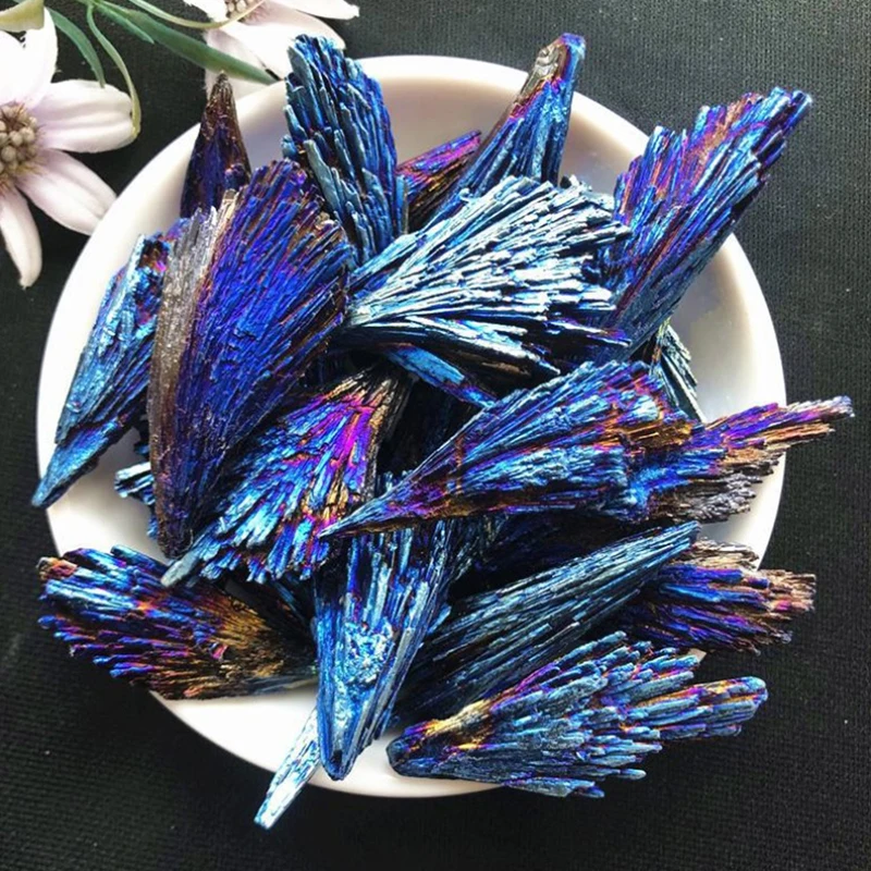 Камни и кристаллы черный турмалин Натуральные Синие цвета минералы синий титан