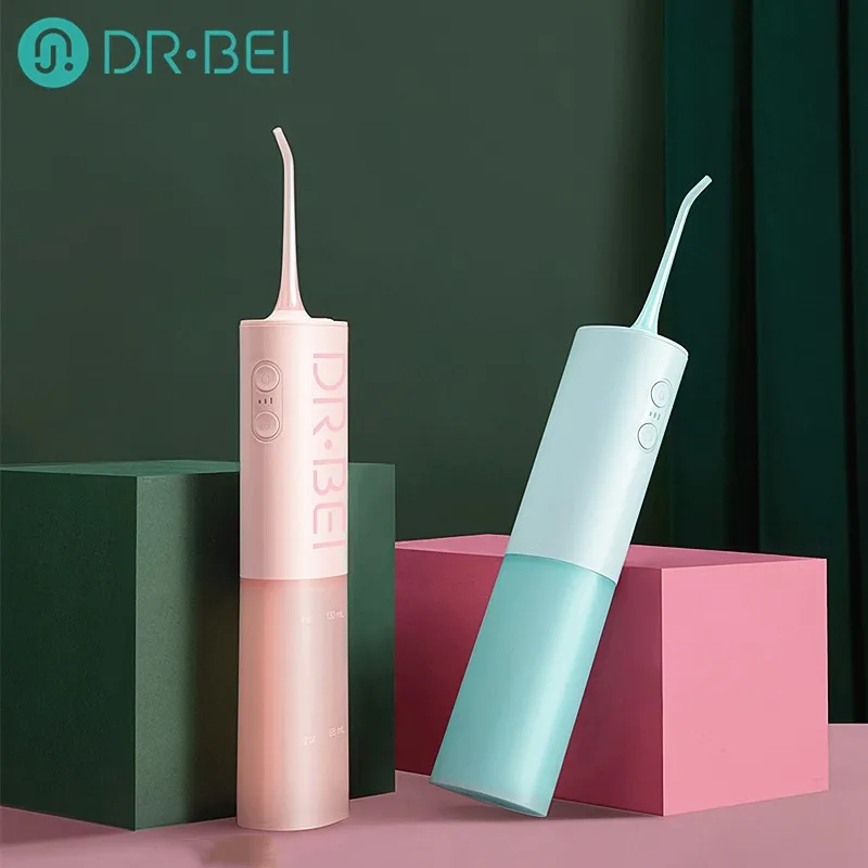 DR.BEI Dental Water Flosser Jet F2 Rechargeable Portable Oral Irrigator Sonic Teeth Cleaner Travel Plaque Remove IPX7 Waterproof