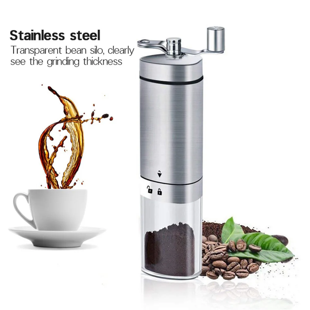 Portable Coffee Grinder Stainless Steel Adjustable Handheld Cocoa Bean Conical Burr Mill Manual | Дом и сад