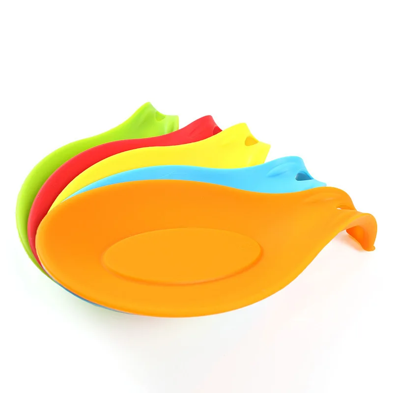 1pcs non slip insulation pad spoon shelves silicone holder cookware tray high temperature resistant collapsible storage plate free global shipping