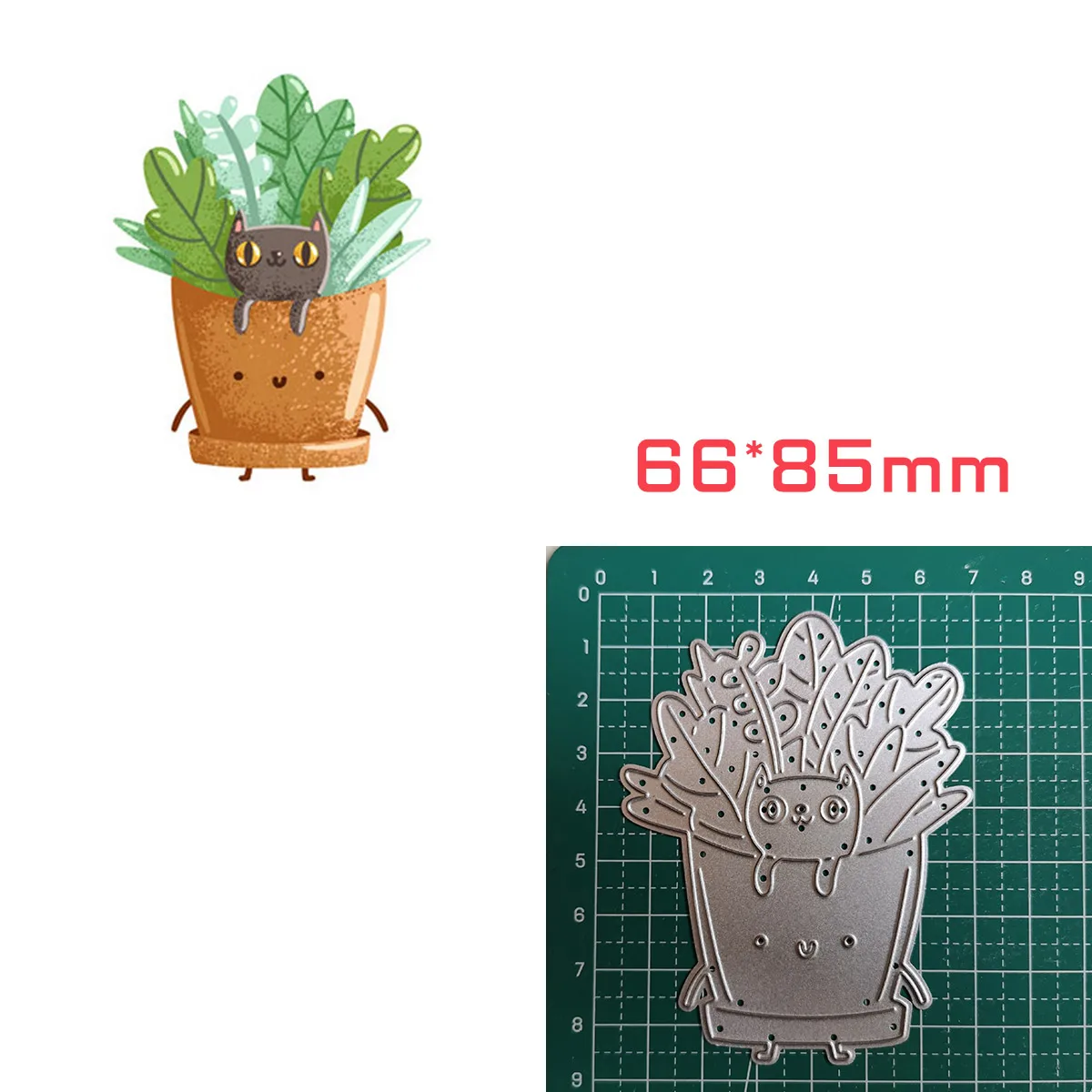 Котенок кошка в горшке металлические штампы рамки для резки бумага скрапбукинга