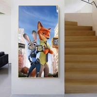 crazy zoo movie hd poster disney canvas print wall art canvas painting wall art picture for living room gift decoration frameles