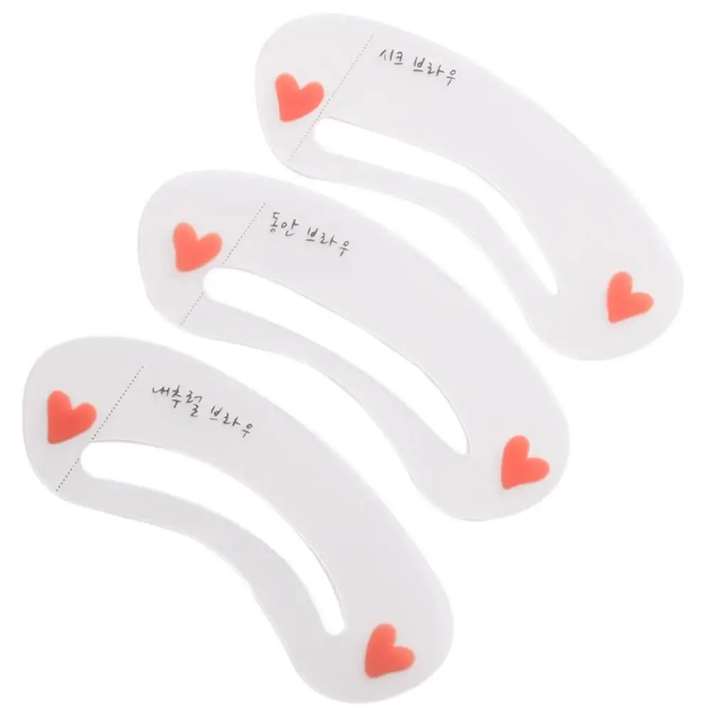 3pcs/set Reusable Eyebrow Stencil Set Eye Brow Card Easy Makeup DIY Drawing Guide Styling Shaping Grooming Template | Красота и