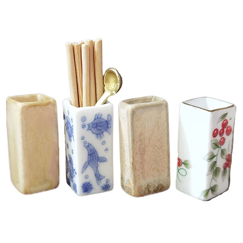 

1/12 Miniature Dollhouse Chinese Chopsticks Tube Tableware Set Kitchen Toy For Dollhouse Decoration New