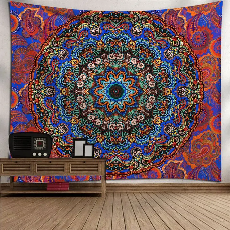 Декоративный гобелен с индийской мандалой настенный подвесной для спальни