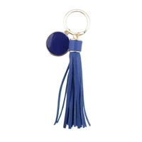 pu leather tassel personalized monogram key chain fashion bag texture pendant women versatile collections keychains accessories