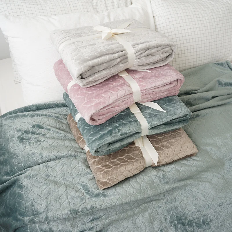 Фланель Одеяло коралловый флис ворсом толстый плед Досуг сплошной Цвет диван |