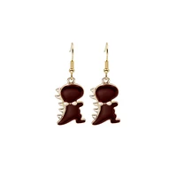cute cartoon dinosaur pendant earrings girl earrings hook earrings jewelry women animal earrings accessories